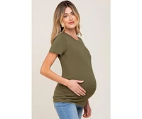 Pinkblush Maternity Olive Basic Crew Neck Tee