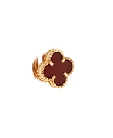 Pre-Owned Van Cleef & Arpels Sweet Alhambra Stud Earrings 18K Rose Gold and Carnelian