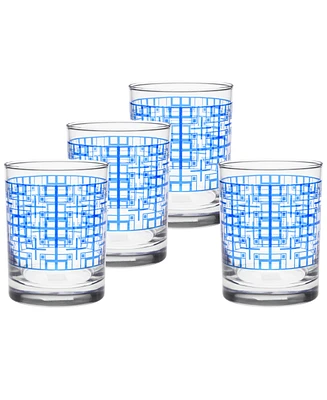 Frank Lloyd Wright Millard Block Double Old Fashioned Glasses, Set of 4