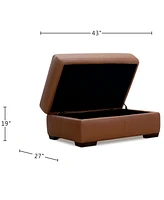 Ashlinn 43" Leather Storage Bench Ottoman, Exclusively at Macy's