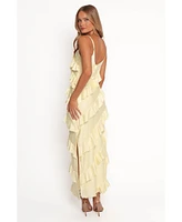Petal and Pup Women's Ciao Ruffles Maxi Satin Dress