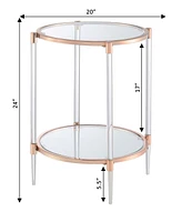 Convenience Concepts 20" Royal Crest 2 Tier Acrylic Glass End Table