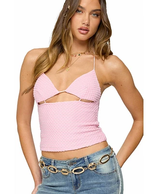 Edikted Women's Lital Backless Cut Out Textured Top