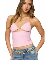 Edikted Women's Lital Backless Cut Out Textured Top