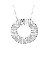 Pre-Owned Tiffany & Co. Large Atlas Closed X Medallion Pendant Necklace 18K White Gold with Pave Diamonds