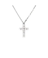Pre-Owned Cartier Cross Pendant Necklace 18K White Gold with Diamonds