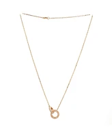 Pre-Owned Cartier Love Interlocking Pave Necklace 18K Rose Gold and Diamonds