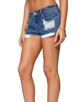 Edikted Women's Devin Low Rise Micro Denim Shorts