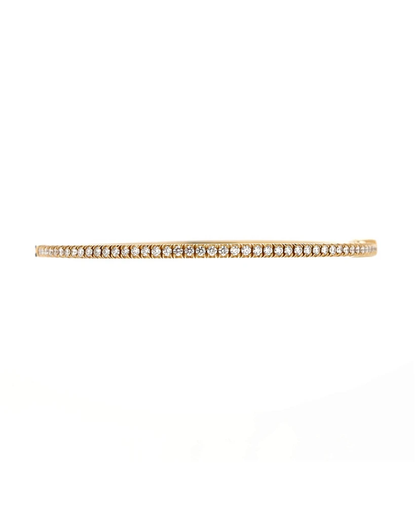 Pre-Owned Tiffany & Co. Metro Hinged Bangle Bracelet 18K Gold and Diamonds