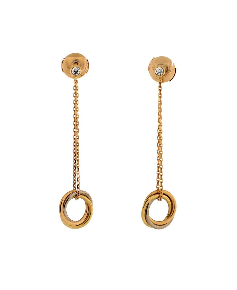 Pre-Owned Cartier Trinity Diamond Drop Earrings 18K Tricolor Gold