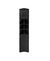 Casainc 66.9"H Tall Corner Cabinet with 2 Doors, Adjustable Shelves