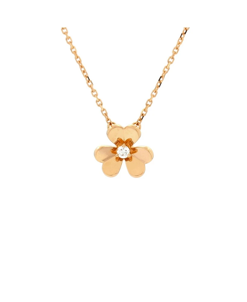 Pre-Owned Van Cleef & Arpels Mini Frivole Pendant Necklace 18K Gold and Diamond