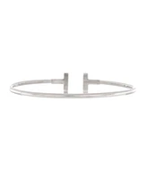 Pre-Owned Tiffany & Co. T Wire Bracelet 18K White Gold with Diamonds
