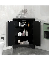 Casainc 31.5"H Triangle Corner Cabinet, Adjustable Shelves