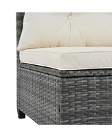 8 Piece Half-Moon Sectional Sofa Set with Rectangular Coffee Table & Removable Cushions