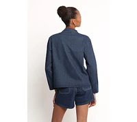 Petal and Pup Women's Avon Bow Front Denim Shacket