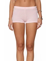 Edikted Women's Lovina Textured Striped Micro Shorts