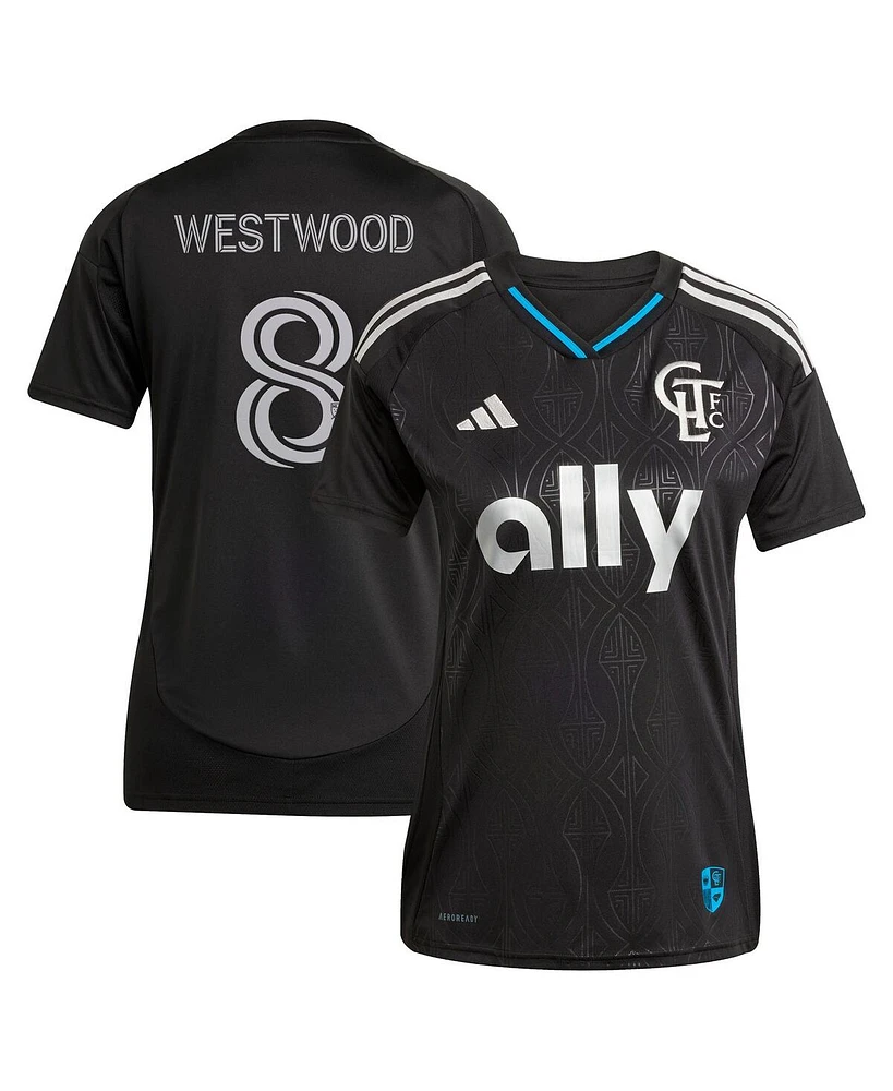 Adidas Women's Ashley Westwood Black Charlotte Fc 2025 Fortress Kit Replica Player Jersey