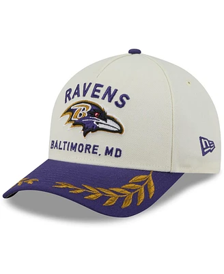 New Era Men's Cream/Purple Baltimore Ravens 2025 Nfl Draft 9FORTY A-Frame M-Crown Adjustable Hat
