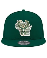 New Era Men's Hunter Green Milwaukee Bucks State Pride 9FIFTY Snapback Hat