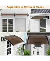 48 x 40 Inch Outdoor Front Door Window Awning Door Canopy Exterior