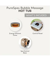 Intex PureSpa 6 Person Bubble Massage Inflatable Hot Tub Spa Set, Sahara Tan