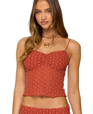 Edikted Women's Josephina Textured Floral Tank Top