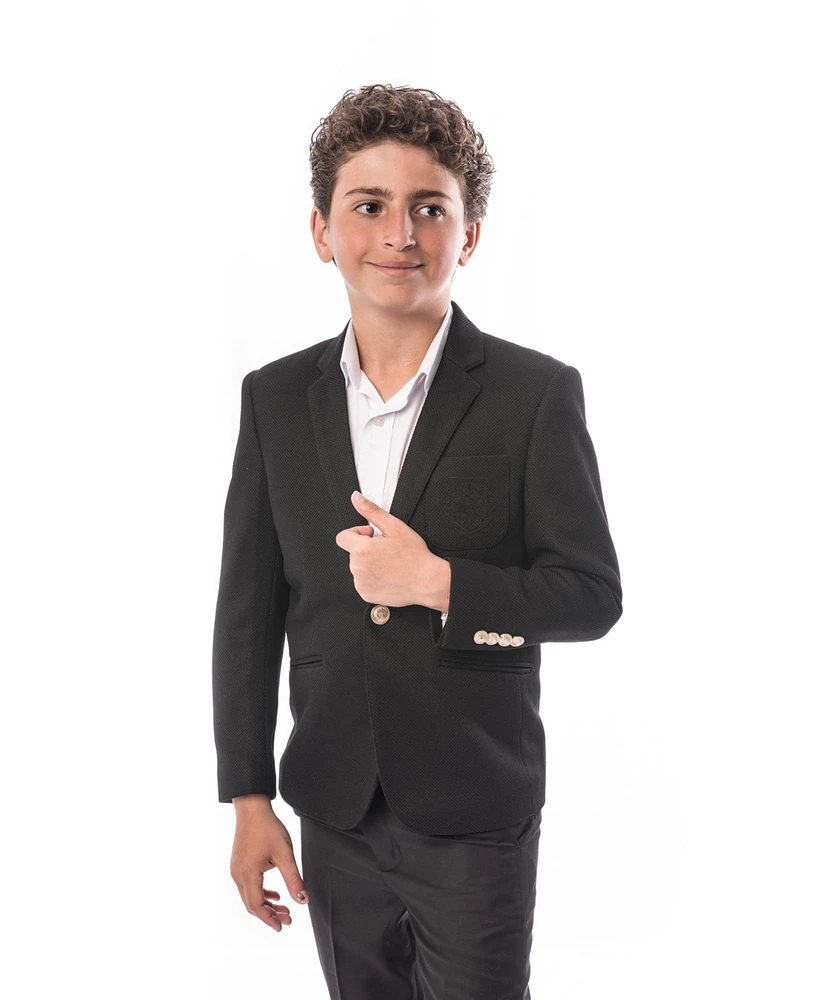 Elie Balleh Toddler Black Slim Fit Honeycomb Blazer