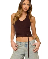 Edikted Women's Kez Belted Knit Halter Top