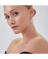 Spero London Bead Sphere Chained Drop Sterling Silver Earring