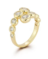 Rachel Zoe 14K Gold Plated Sterling Silver Graduated Bypass Ring