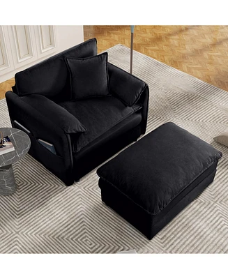 Oversized Recliner Chair with Ottoman
