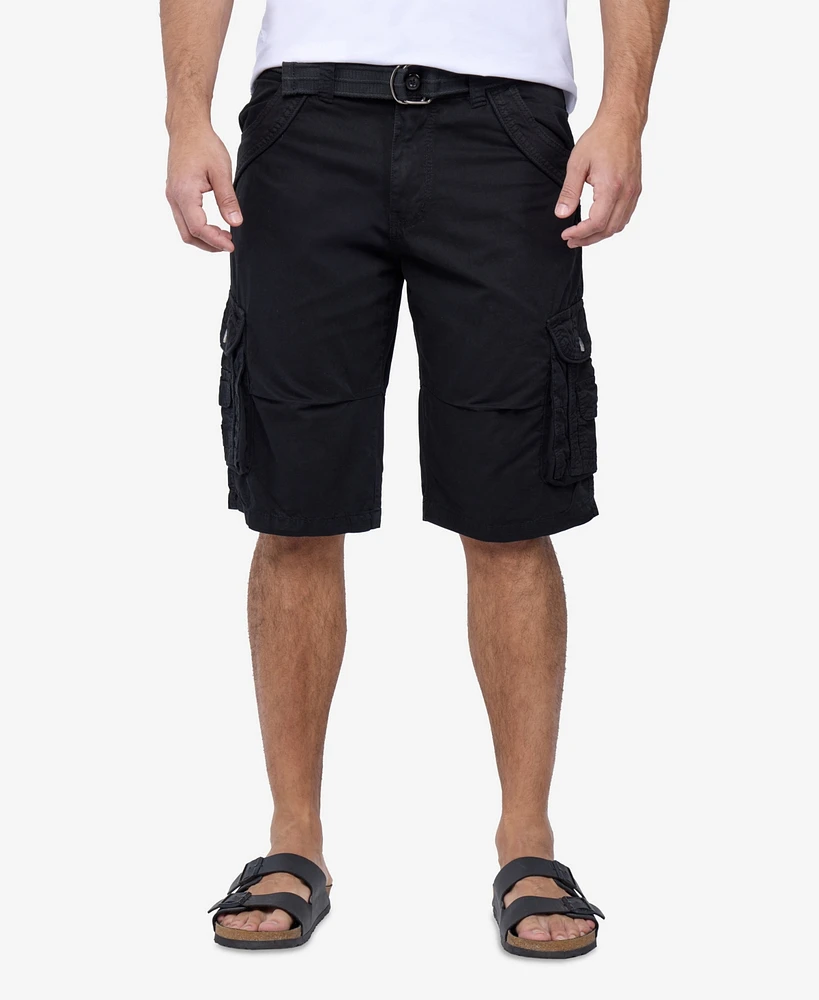 X-Ray Men's Belted Double Pocket Cargo Shorts