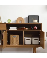 Modern 3D Edge Turntable Cabinet: Stylish Storage Solution for Music Enthusiasts