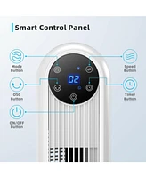 42 Inch 80 Degree Tower Fan with Smart Display Panel and Remote Control