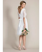Alie Street London Women's Evie 3/4 Sleeve Knee Length Lace Dress