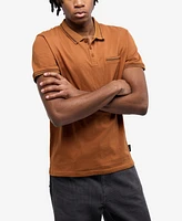 X-Ray Men's Polo with Jacquard Rib and Chest Pocket Shirt