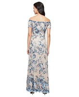 Alex Evenings Women's Off-The-Shoulder Lace A-Line Dress