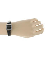 Peugeot Women's 20mm Square Watch with Glossy Leather Strap