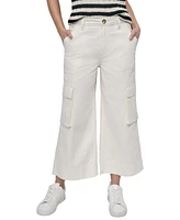 Dkny Jeans Women's High Rise Wide-Leg Cropped Utility