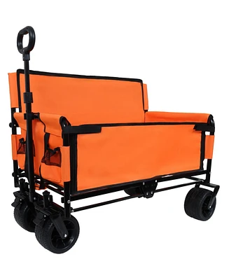3-in-1 Folding Wagon Cart - 500lb, All-Terrain, Orange
