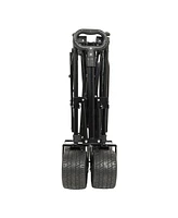 Foldable Garden Cart - 480lbs, Heavy-Duty Wheels, Black