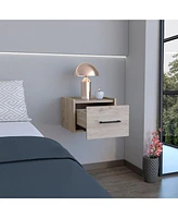 Modern One-Drawer Faux Wood Floating Nightstand – Space-Saving Design