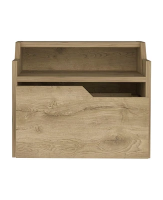 Modern Floating Nightstand with One Drawer – Faux Wood Design