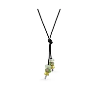 Bling Jewelry Smooth Black Leather Cord Necklace .925 Sterling Silver Tips 27 Inch