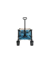 Foldable Utility Wagon with All-Terrain Wheels - Blue