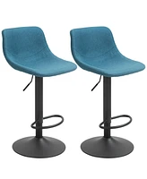 Set of 2 Adjustable Swivel Bar Stools with Backrest, Upholstered Counter Chairs for Kitchen Bar-The Pop Home