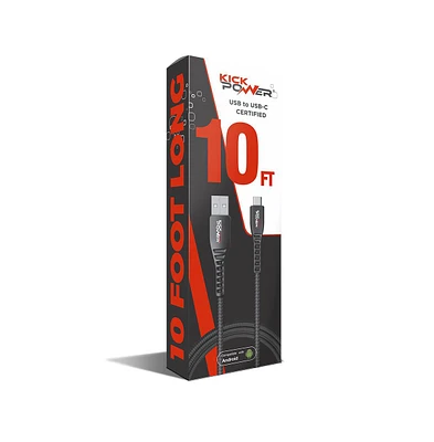 KickPOWER - Type-c 10ft Cable in Box