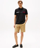 Tommy Hilfiger Men's Short Sleeve Embroidered Chest Stripe Polo Shirt