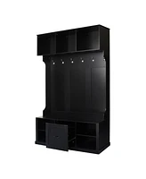 Hall Tree with Bench, Hooks & Drawer